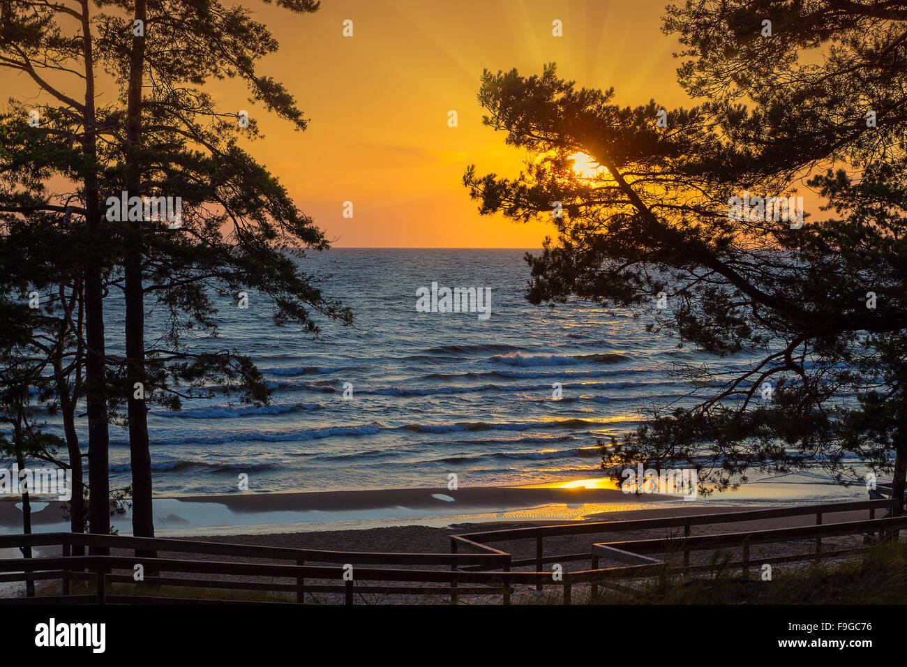 Beautiful sunset over sea Stock Photo - Alamy
