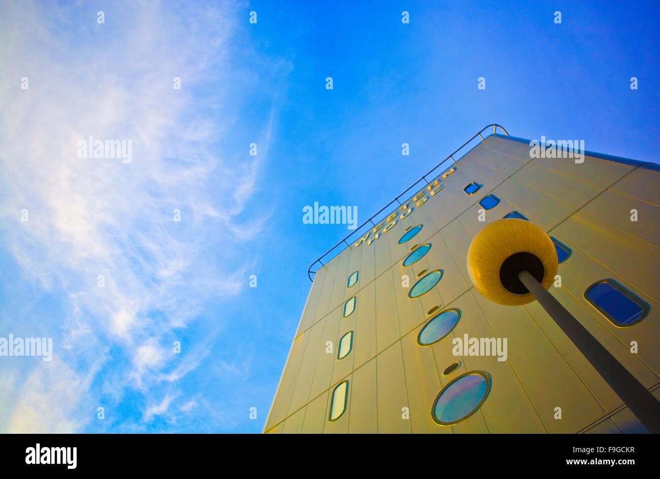 Western Point Building in Swindon, Wiltshire with Blue Sky Stock Photo