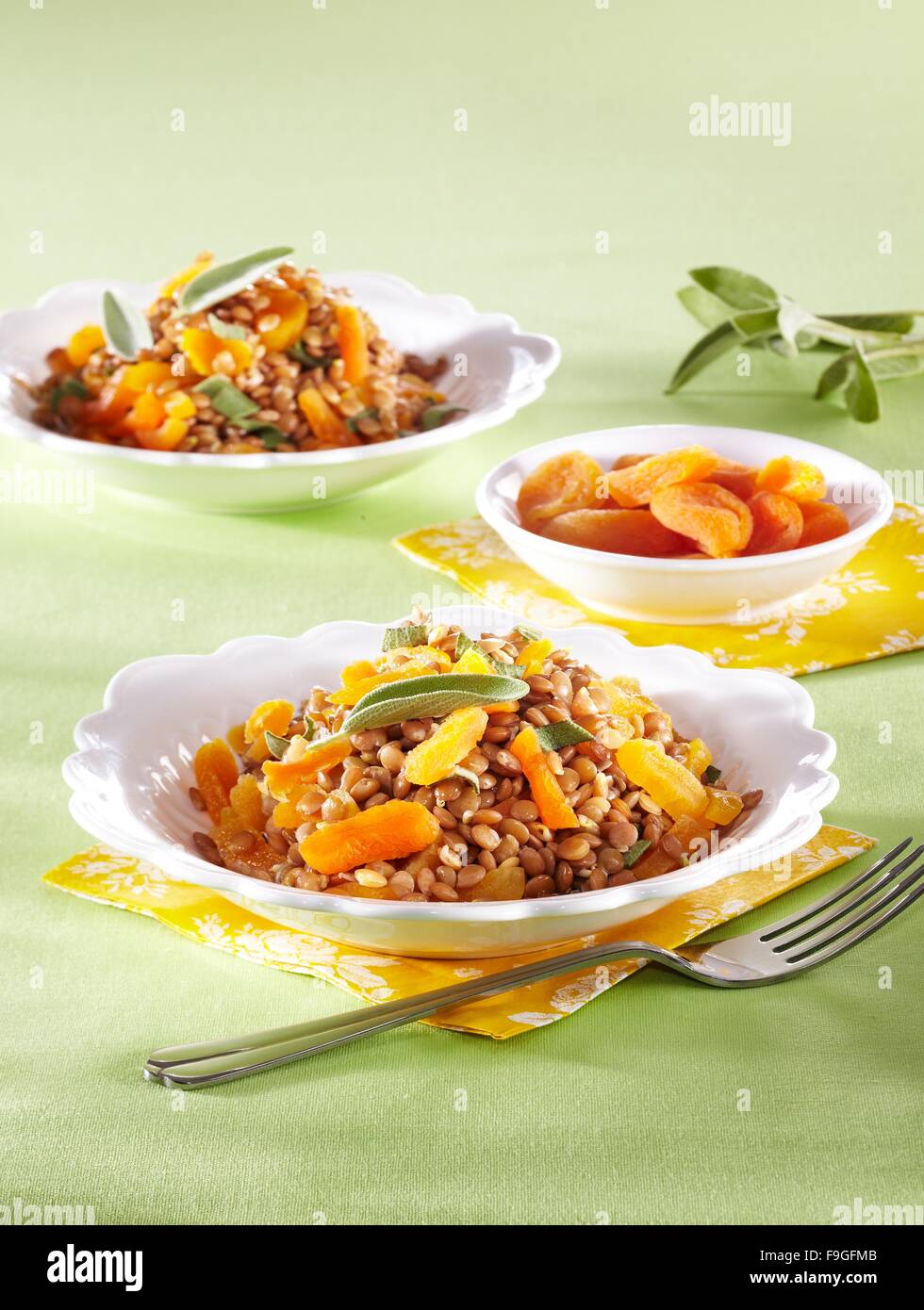 Lentil with dried apricots Stock Photo