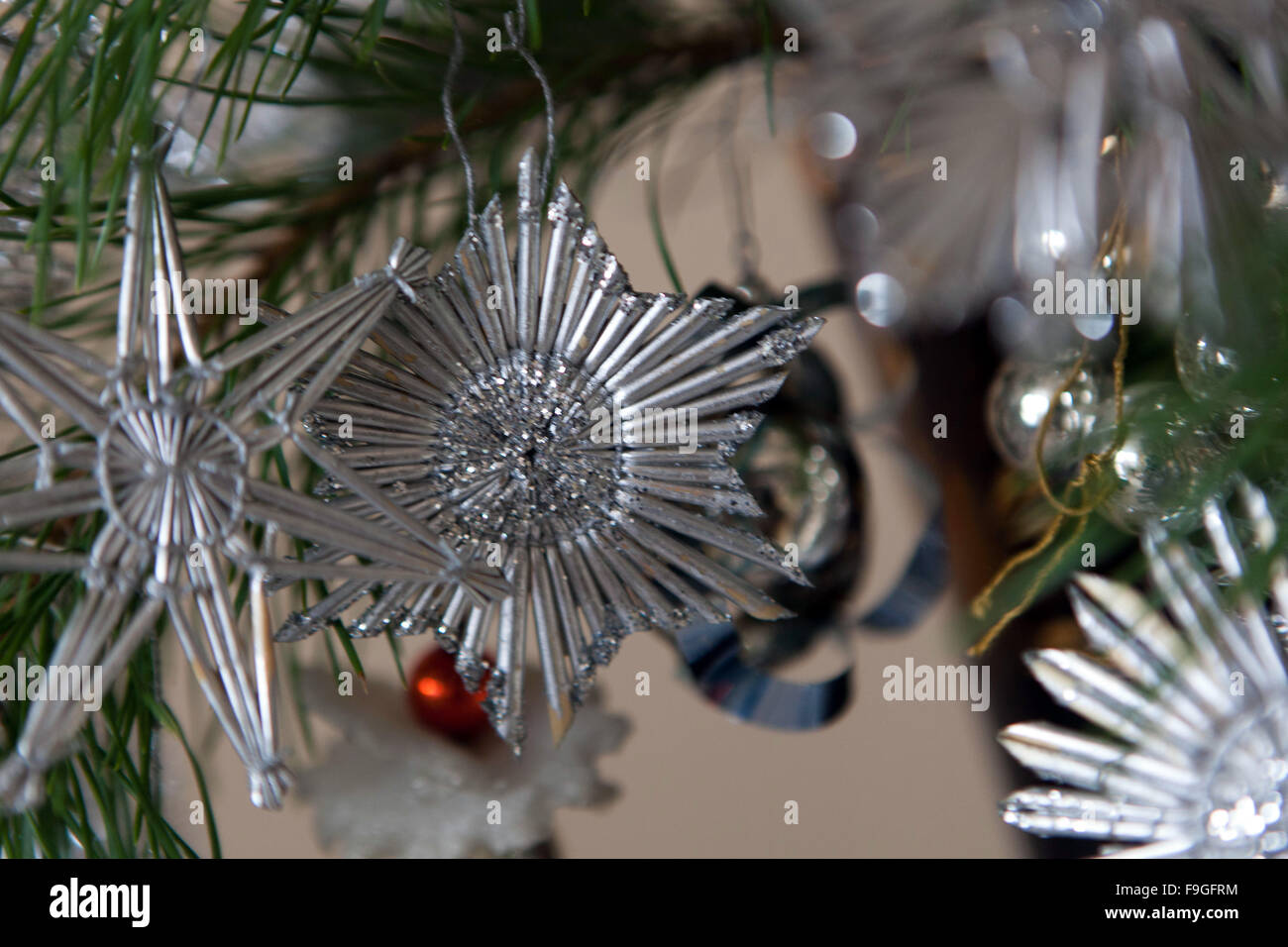 Close up of Christmas tree decoration Stock Photo