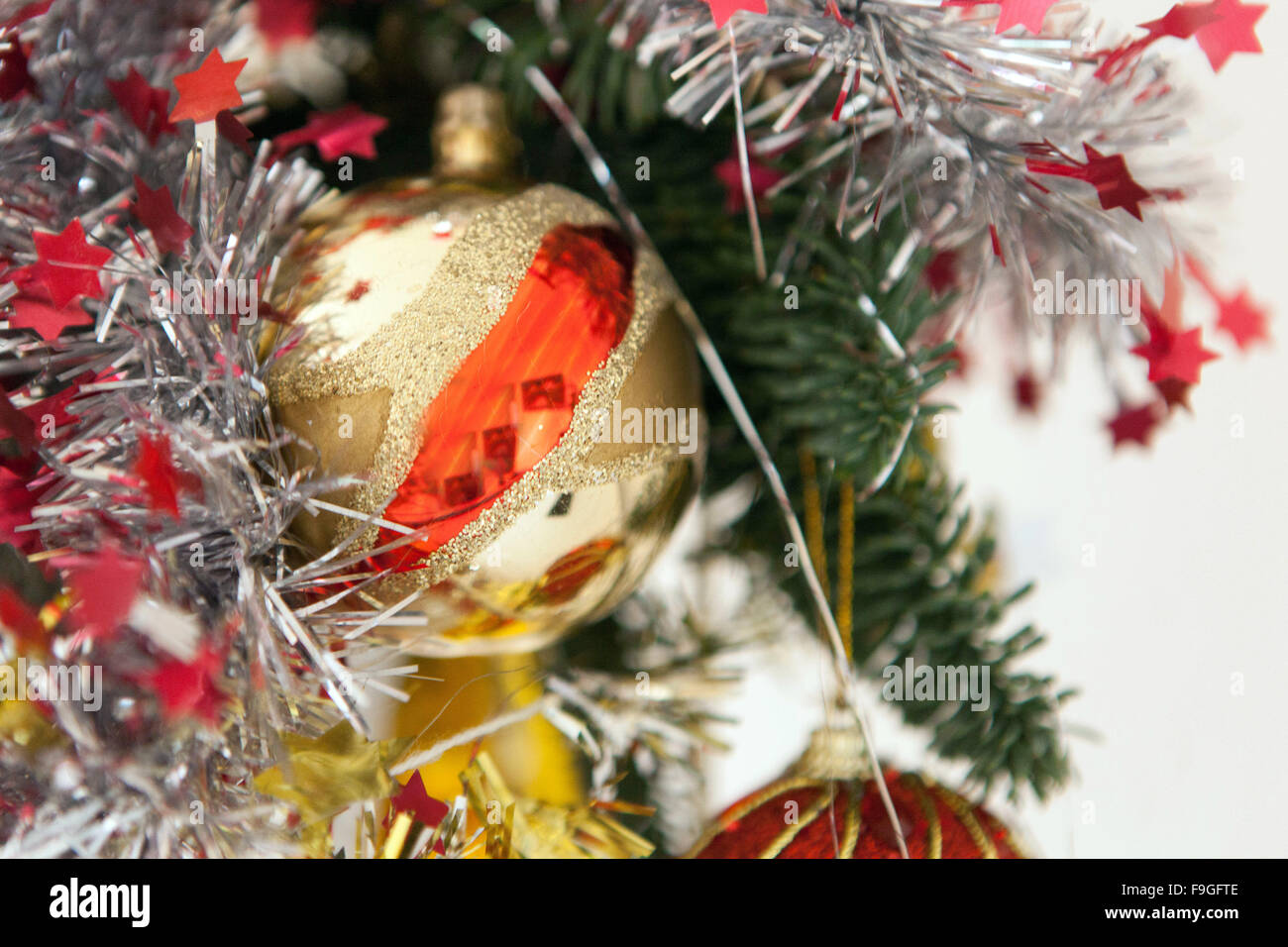 Close up of Christmas balls ornaments Stock Photo