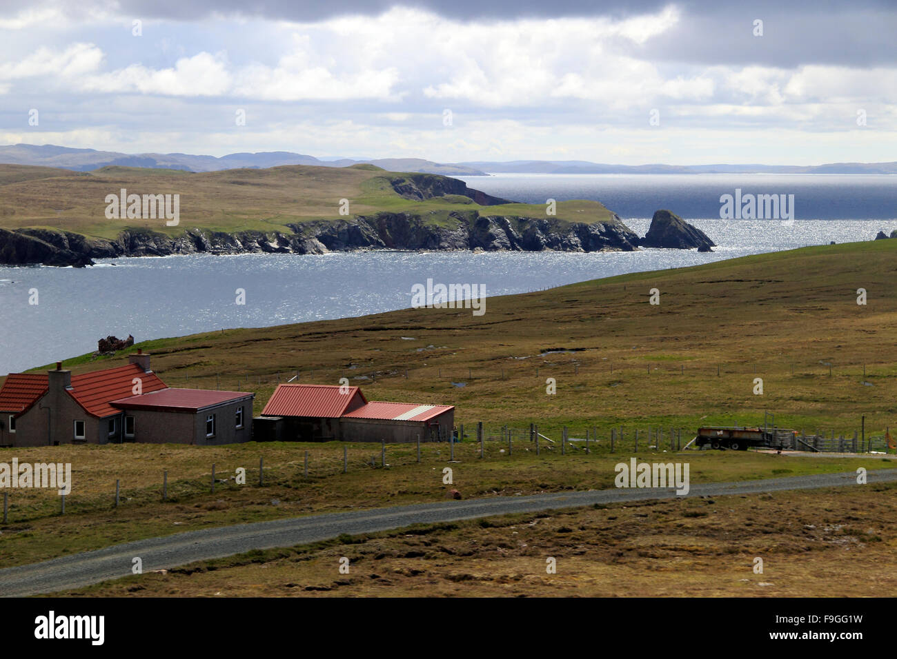 Coastal landscape Mainland Shetland Islands Scotland UK Stock Photo