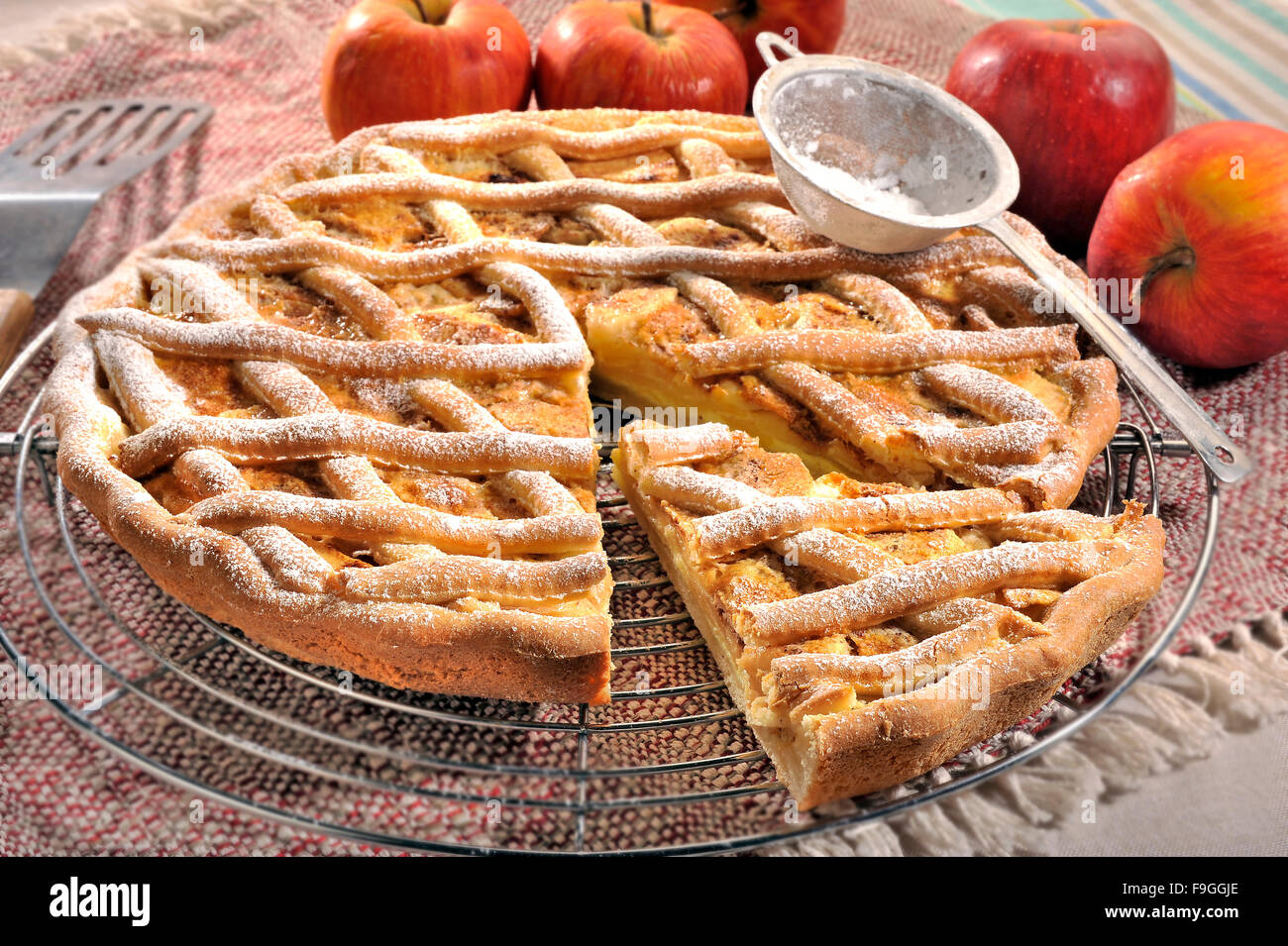 Apple Curd Cheese Pie Stock Photo Alamy