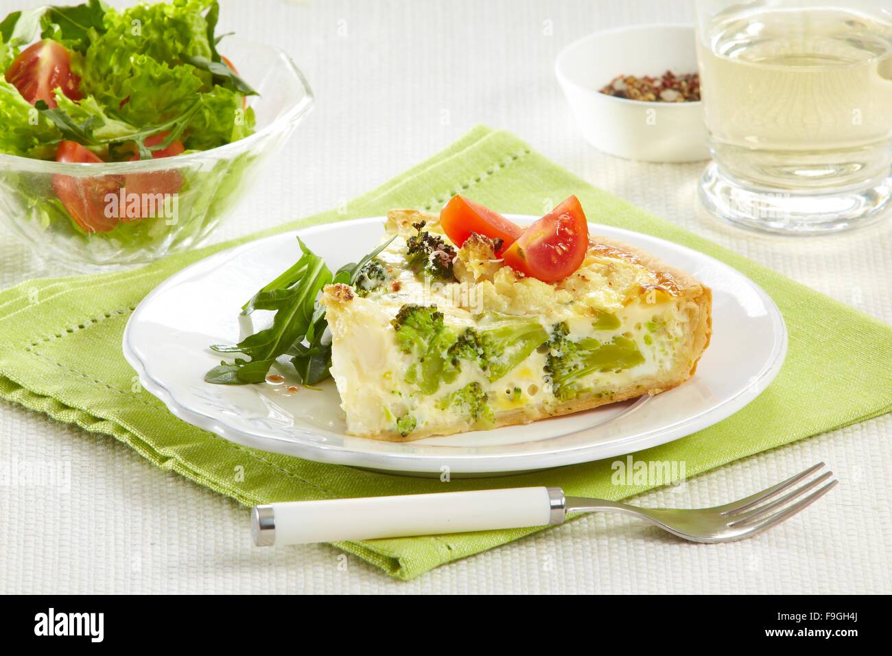 Cauliflower and Broccoli Quiche Stock Photo Alamy