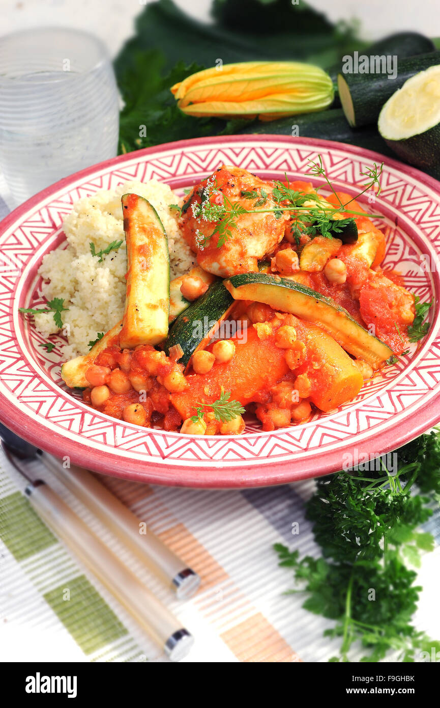 Couscous with Courgette and Chicken Meat Stock Photo Alamy