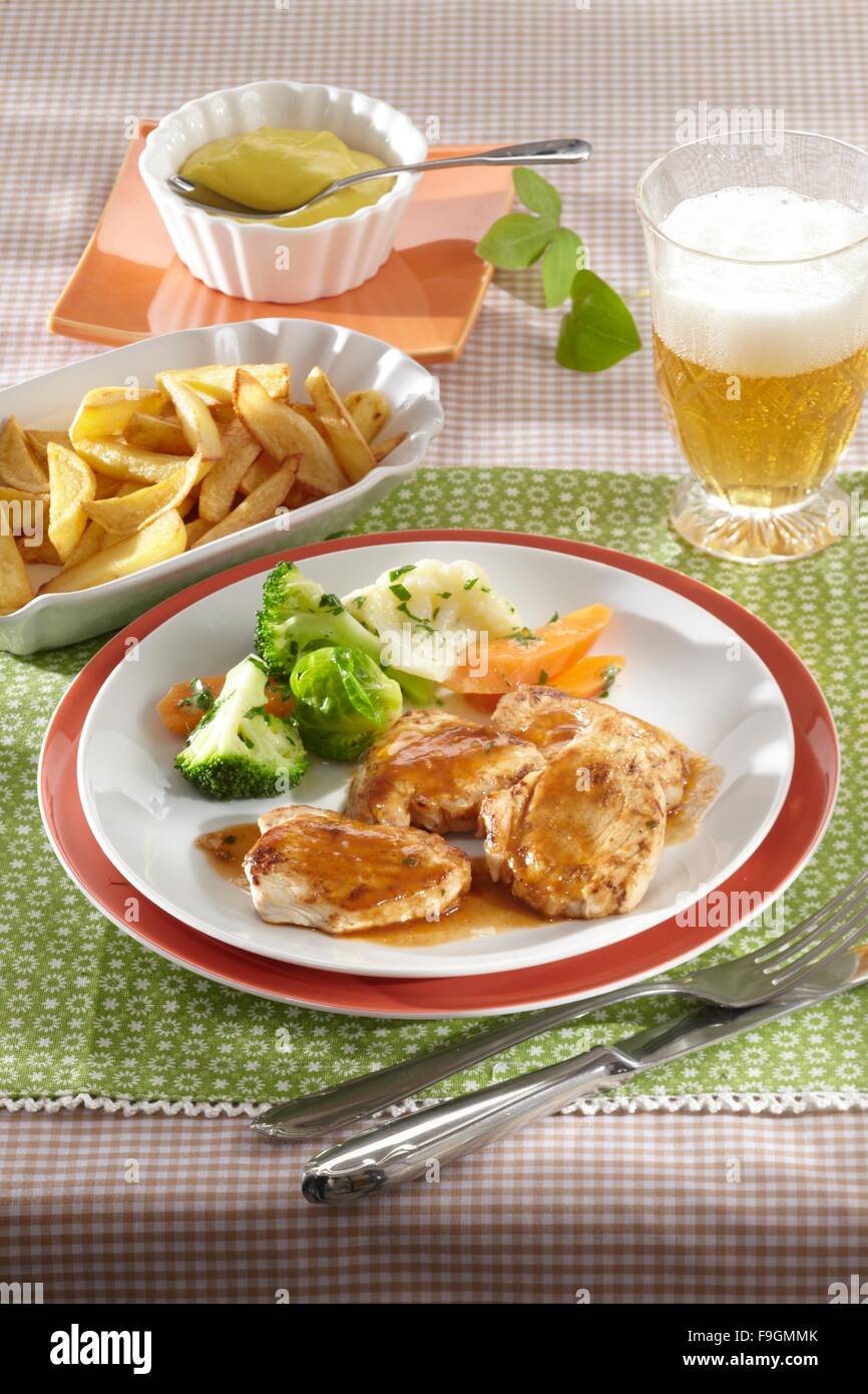 Beer Marinated Pork Medallions Stock Photo Alamy