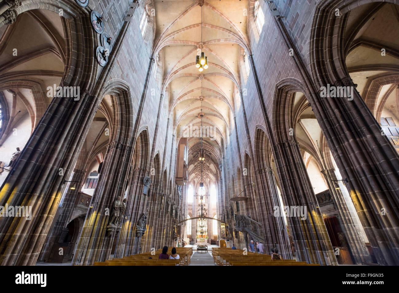 Interior of the St. Lorenz Church, Nuremberg, Middle Franconia, Franconia, Bavaria, Germany Stock Photo