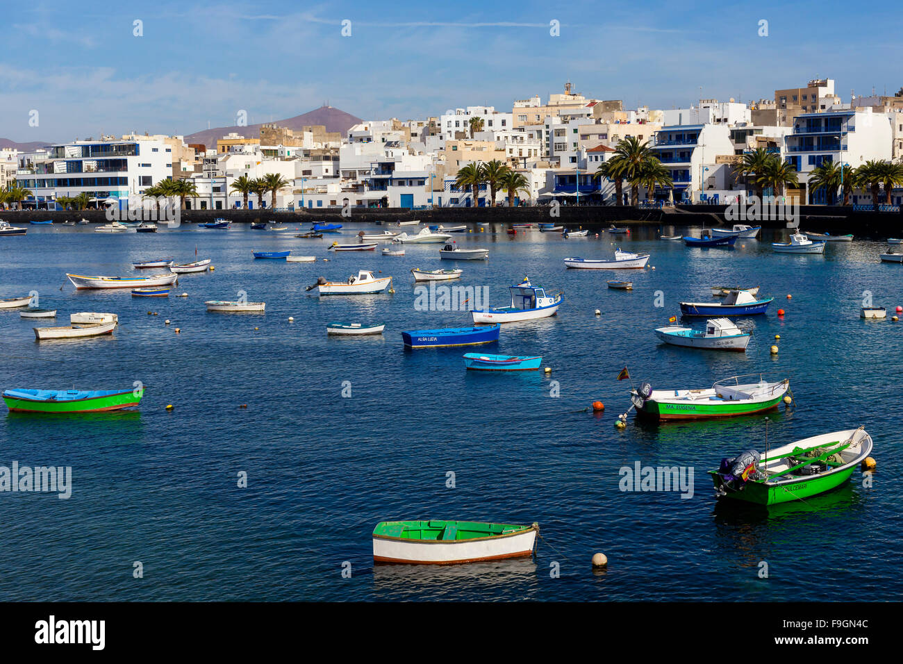 Harbor, Charco de San Gines, Arrecife, Lanzarote, Canary Islands, Spain Stock Photo
