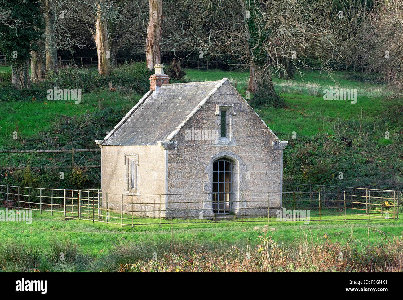 The mock Roman bath house on the Penrose estate near Helston in Cornwall, UK Stock Photo Alamy