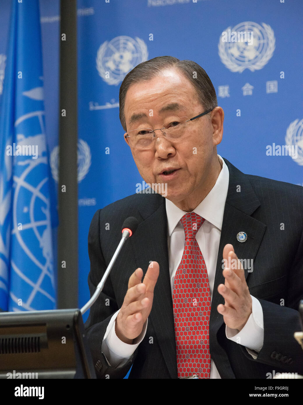 New York, United States. 16th Dec, 2015. UN Secretary-General Ban Ki ...