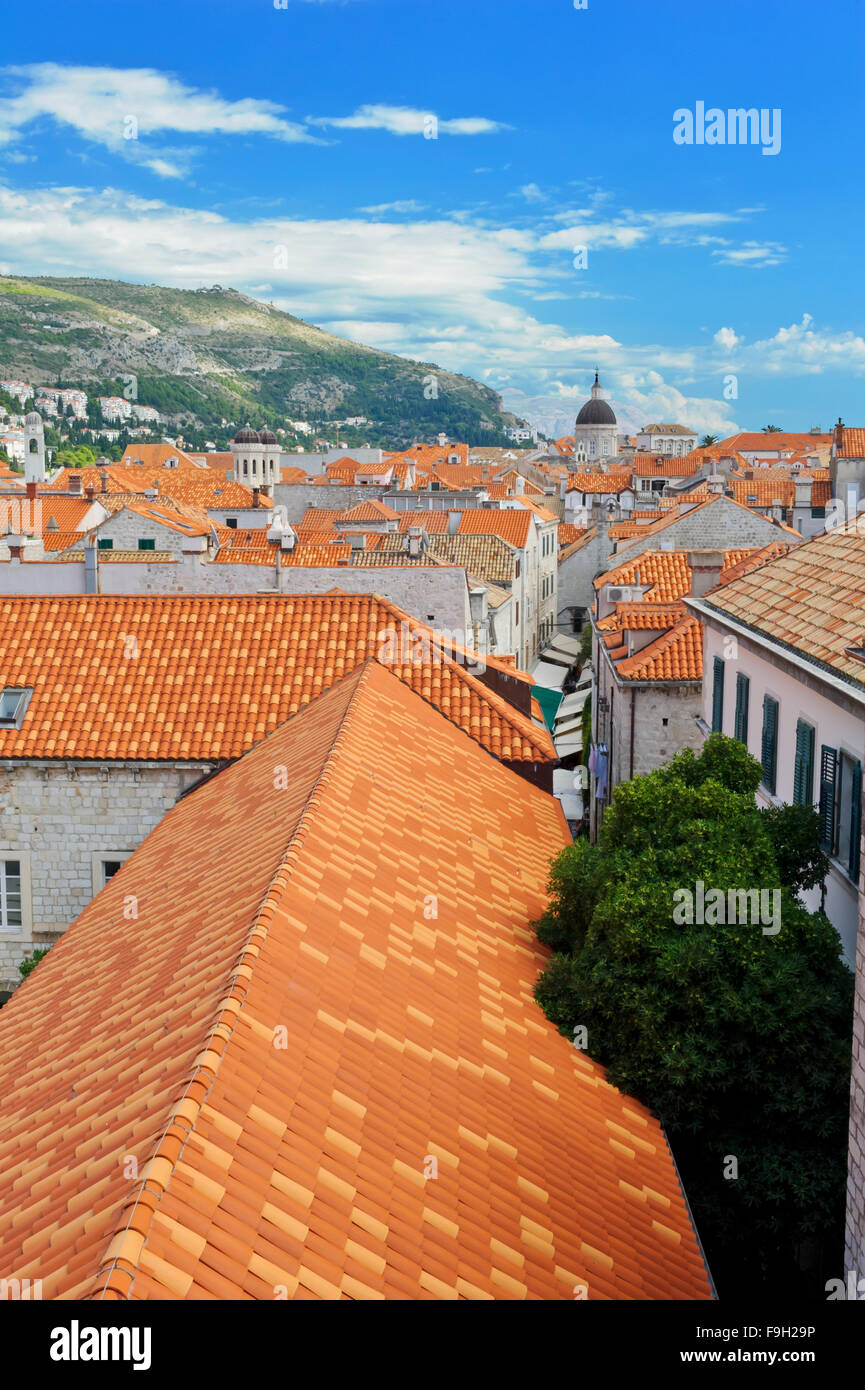 The buildings in the Old Town within the fortress in Dubrovnik, Croatia
