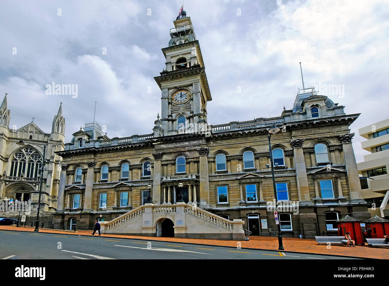 Town Hall Dunedin New Zealand NZ South Island Stock Photo