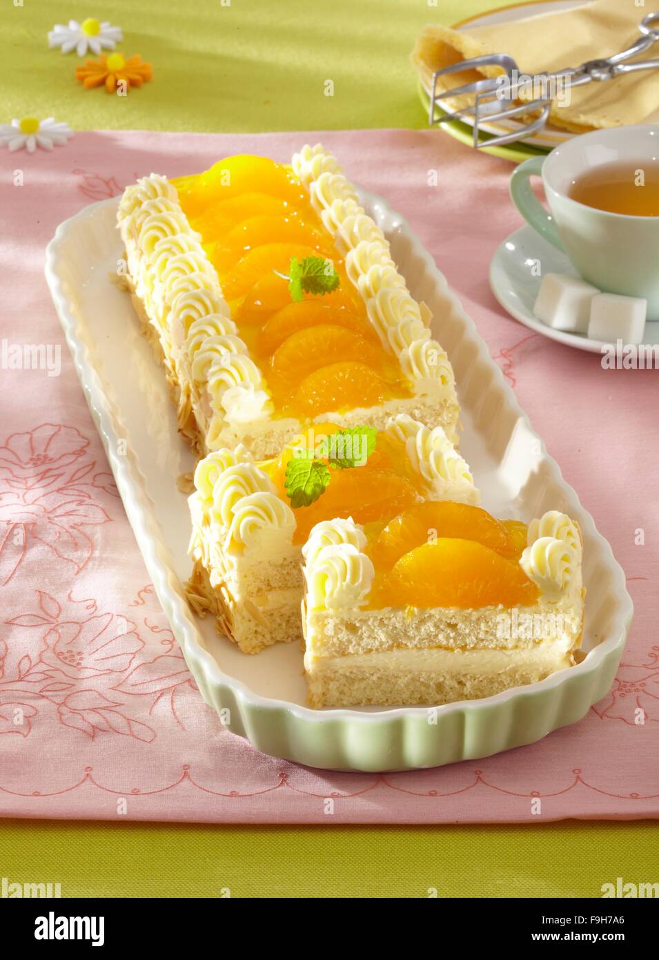 Mandarin orange slice Stock Photo