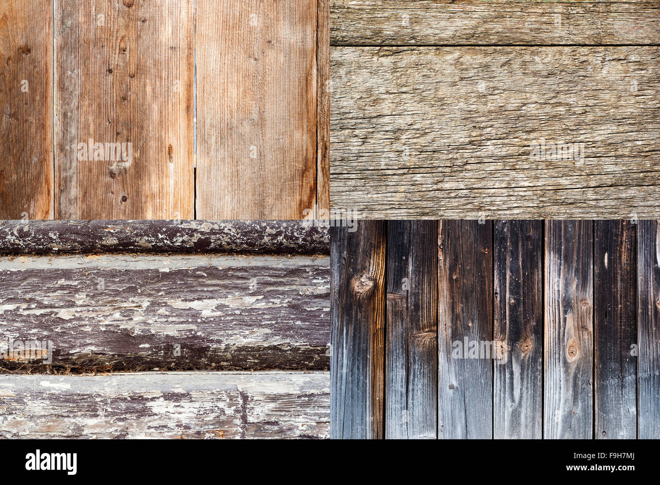 Combination of clear wooden boards backgrounds with texture Stock Photo