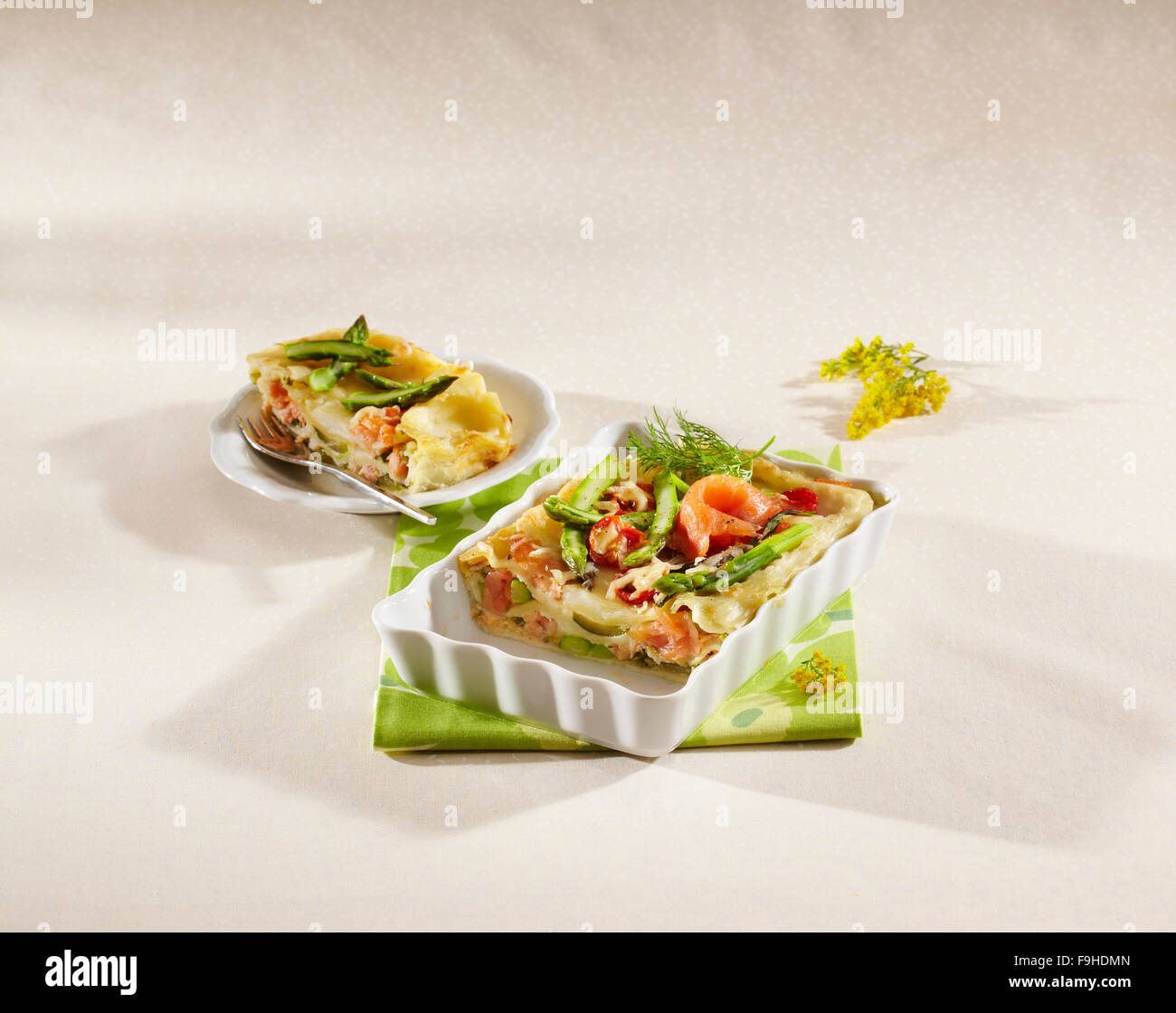 Asparagus salmon lasagne hires stock photography and images Alamy