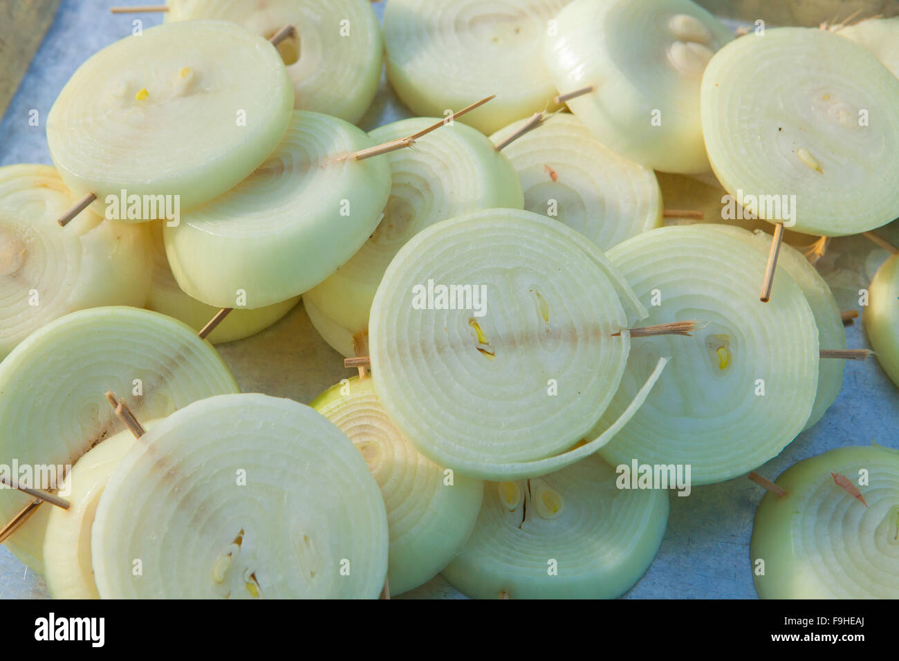 onions ready to grill, BBQ Bootcamp, Alisal Guest Ranch, Solvang