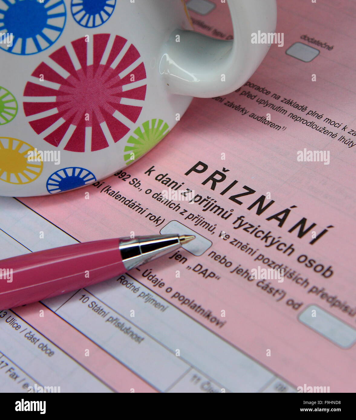 Czech Tax Form Stock Photo Alamy