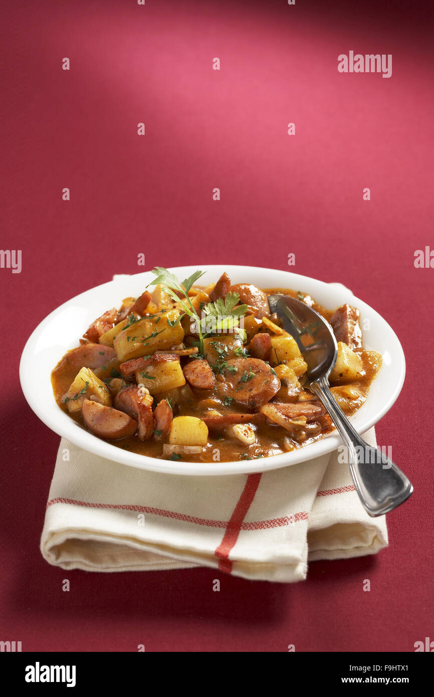 Potato Goulash with Sausage Stock Photo Alamy