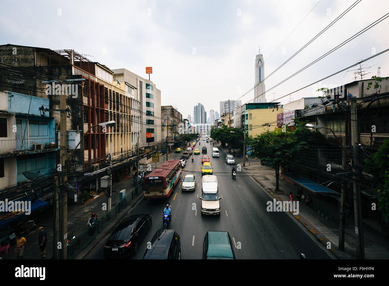 View of Ratchaprarop Road, in Bangkok, Thailand. Stock Photo