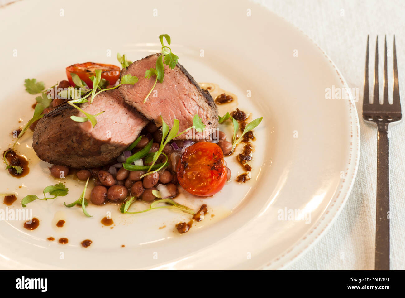 Santa Maria BBQ tri tip with pinquito beans, Barbareno Restaurant