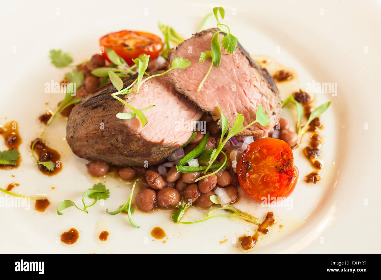 Santa Maria BBQ tritip with pinquito beans, Barbareno Restaurant