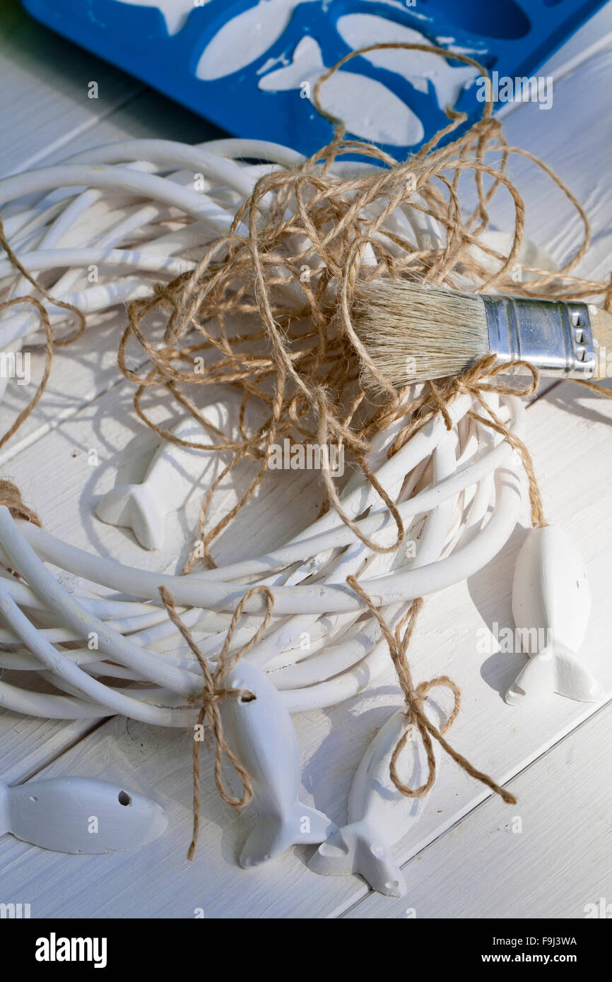 step by step made gypsum fish Stock Photo Alamy