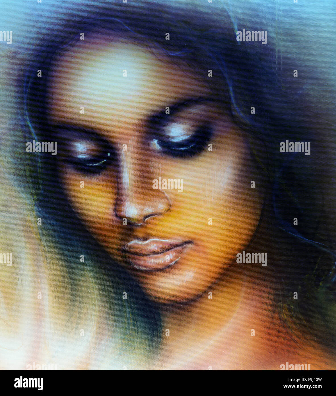 Women original artwork painting hi-res stock photography and images - Alamy