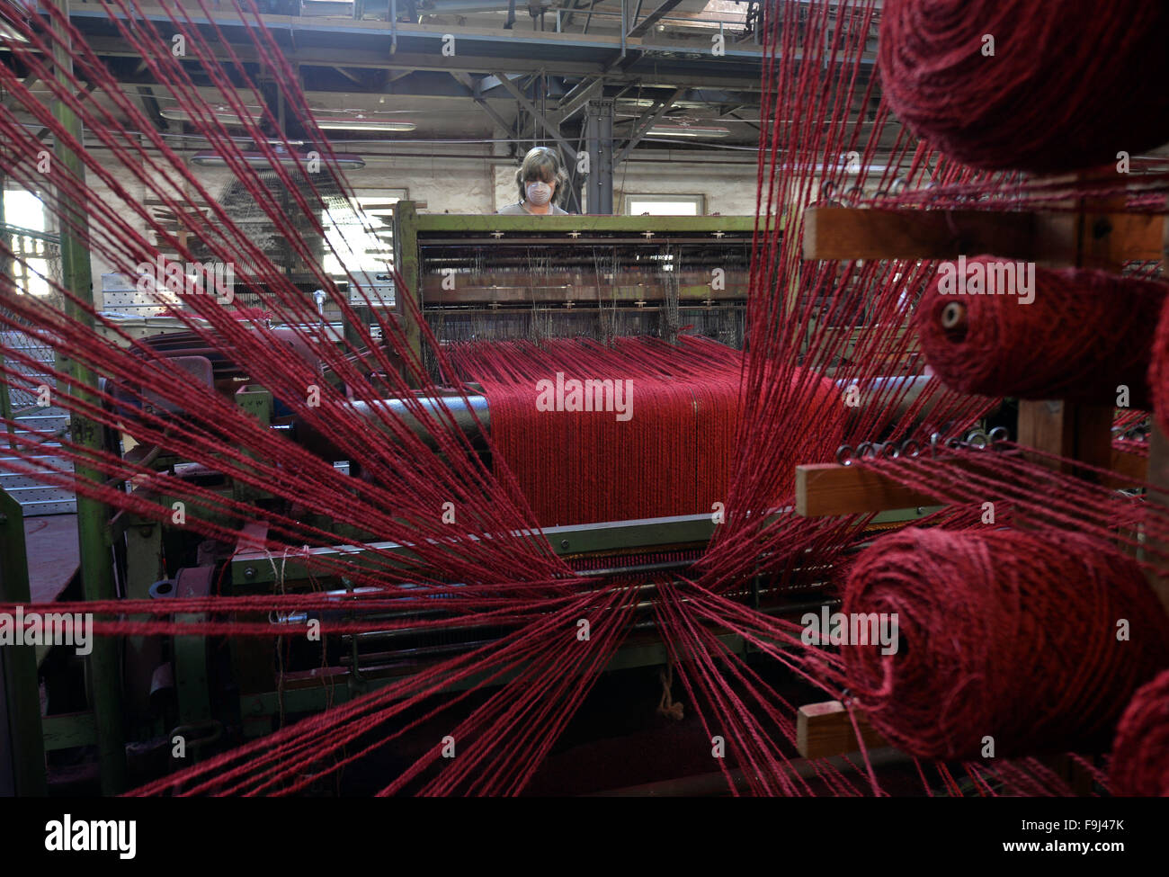 Eisenschmitt, Germany. 28th Nov, 2015. Roswitha Koch operates a weaving