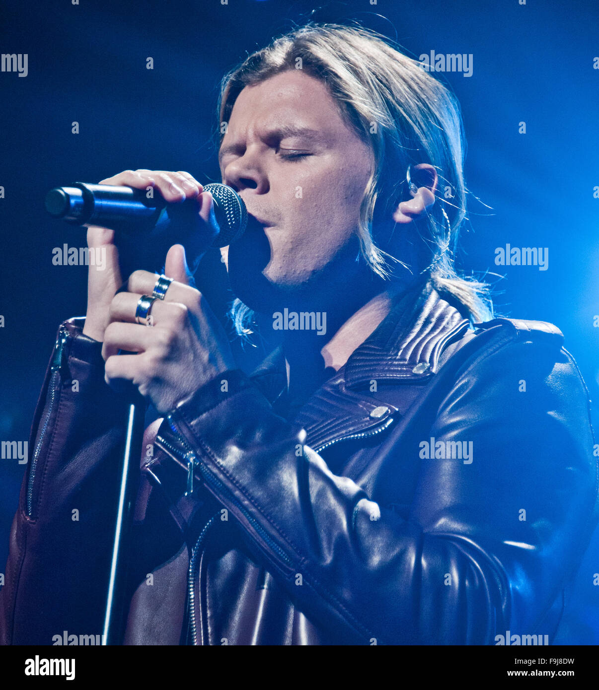 Conrad Sewell Performs at Q102's Jingle Ball 2015 at Wells Fargo Center on December 09, 2015 in Philadelphia, PA, USA Stock Photo