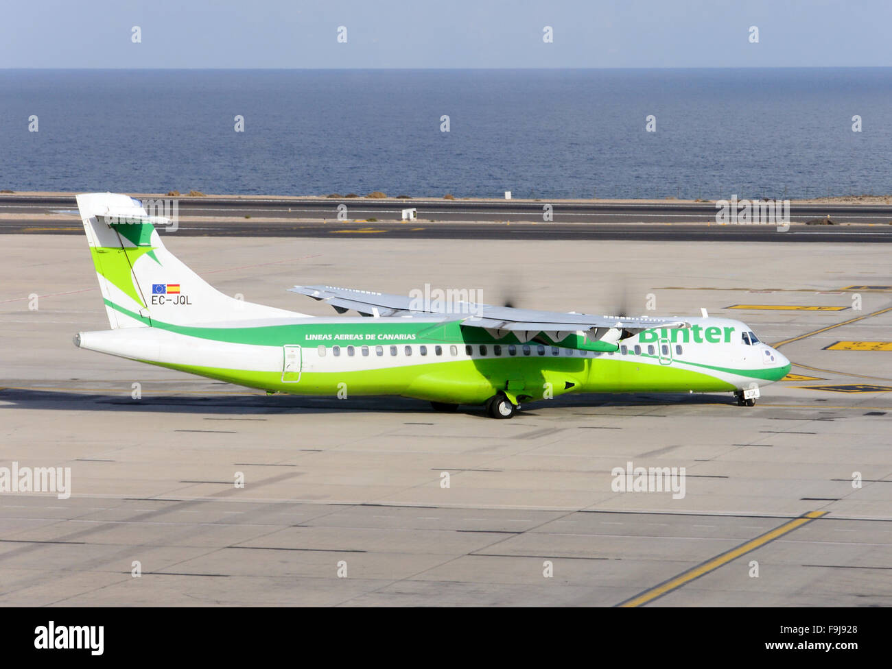Binter Canarias ATR 72 on the of Fuerteventura Canary Islands Stock Photo -
