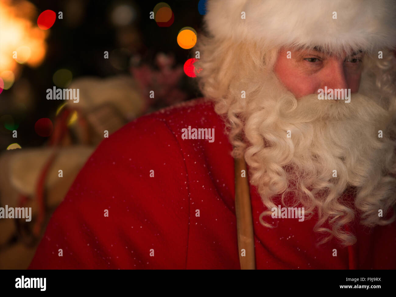 Santa claus holding bag toys hi-res stock photography and images - Alamy