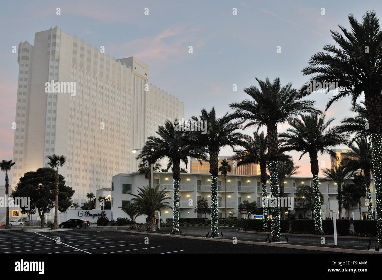 The Tropicana Las Vegas Hotel At Sunset. Stock Photo