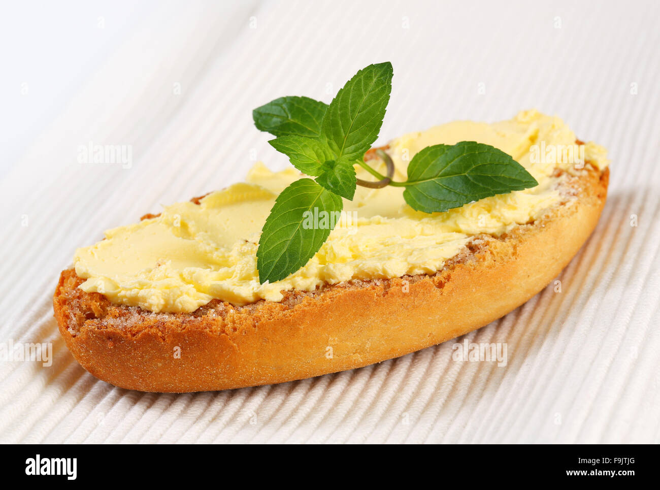 Crisp Melba toast with spread Stock Photo Alamy
