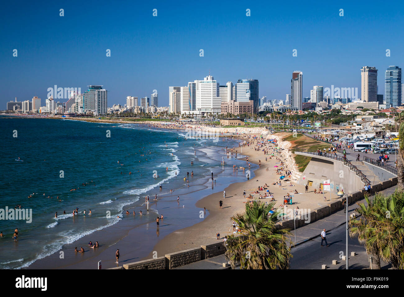 The skyline of Tel Aviv and the Mediterranean Coast from old Jaffa,Tel 