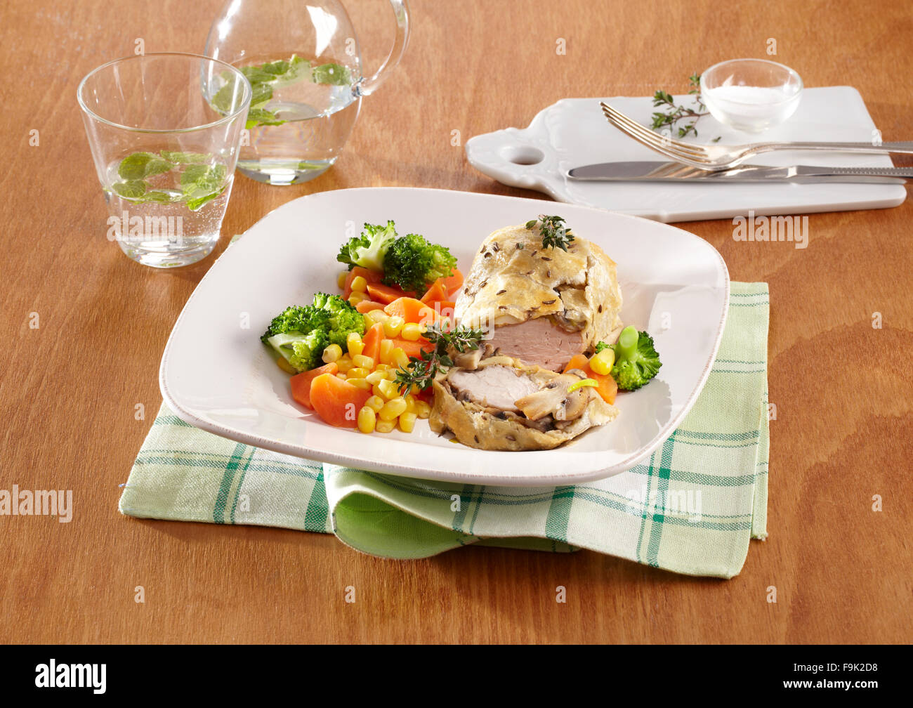 Pork fillet in puff pastry Stock Photo Alamy