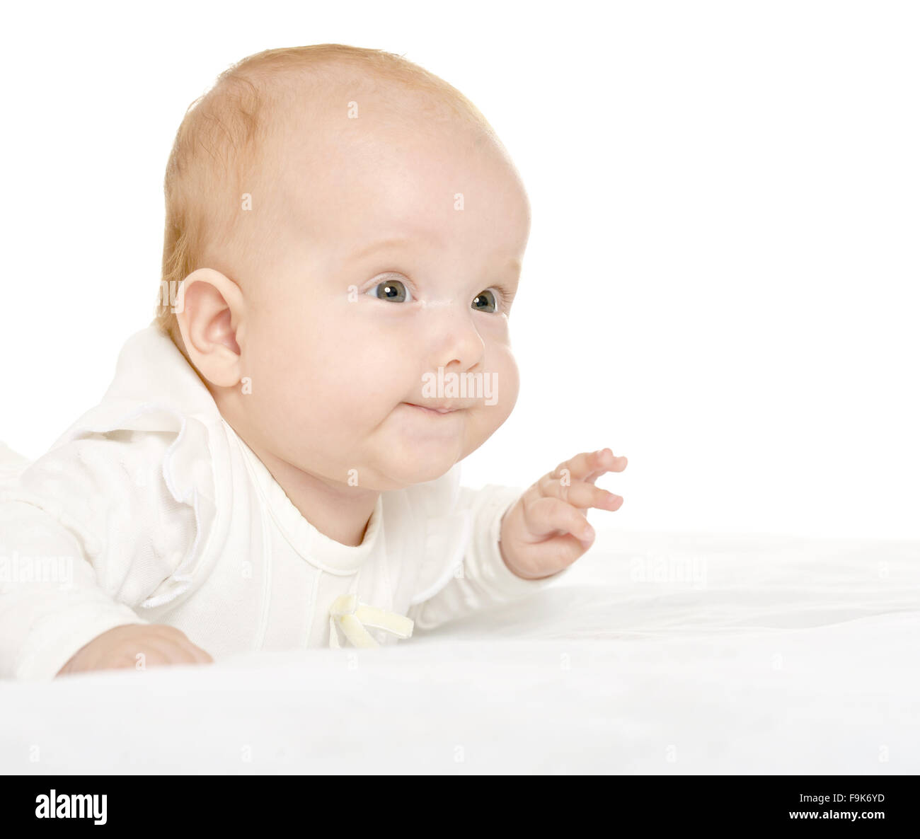 Adorable baby girl on blanket Stock Photo Alamy