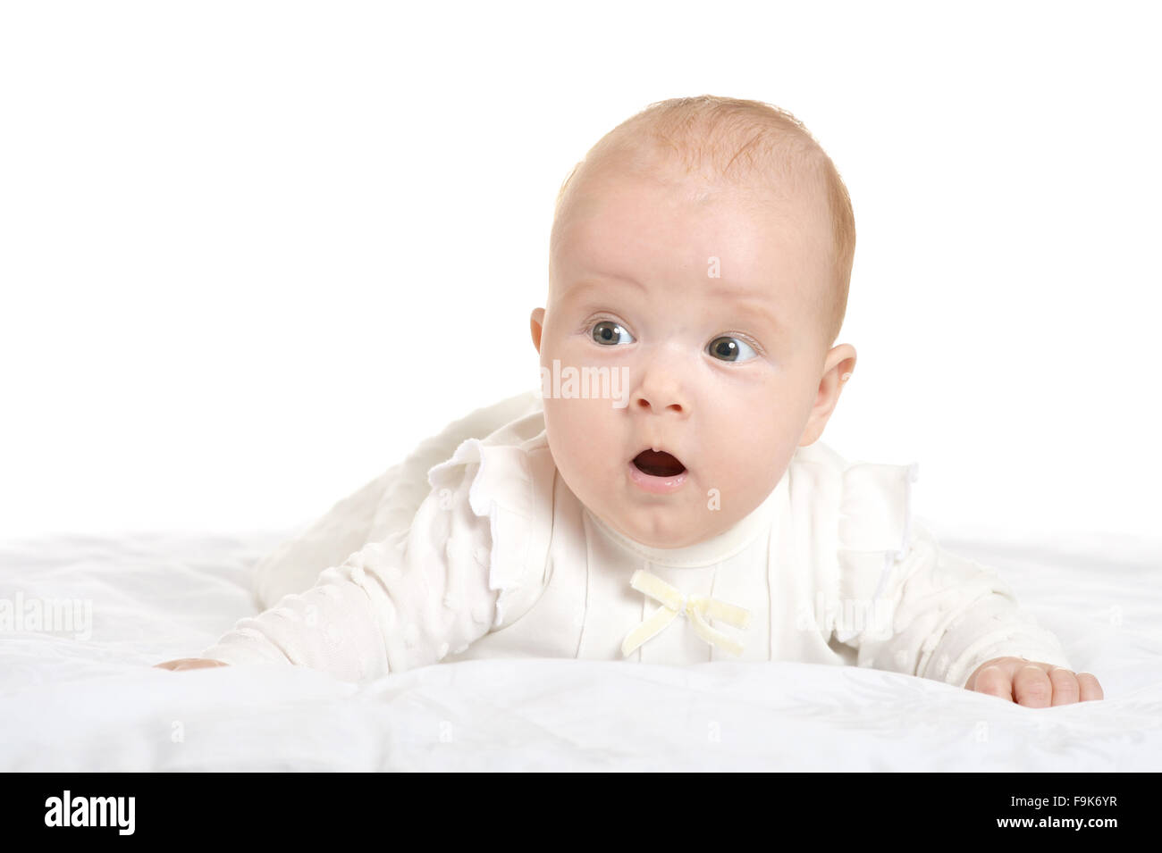 Adorable baby girl on blanket Stock Photo Alamy