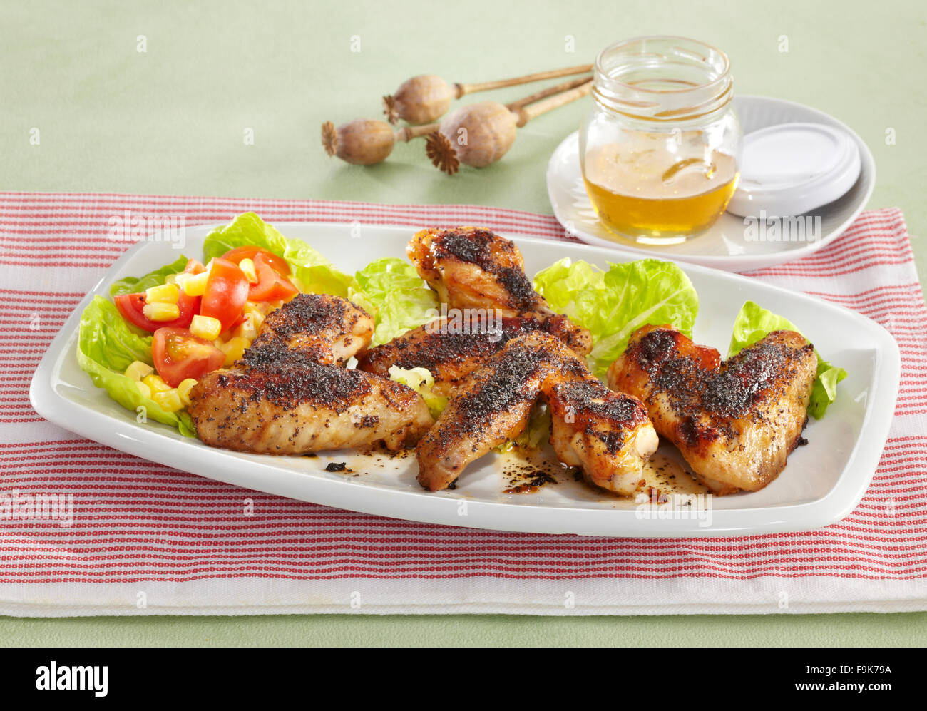 Roast chicken wings Stock Photo Alamy