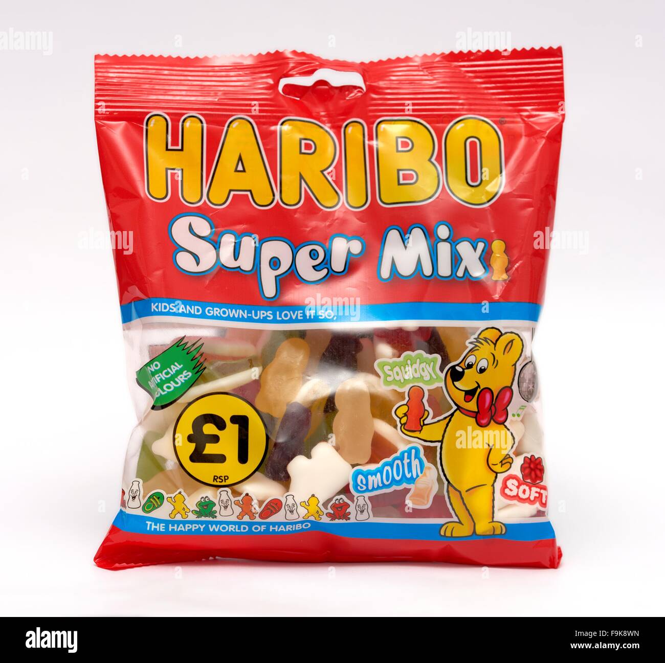Haribo super mix jellied sweets priced at £1 Stock Photo