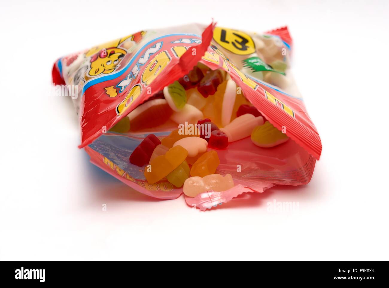 An open bag of Haribo sweets Stock Photo
