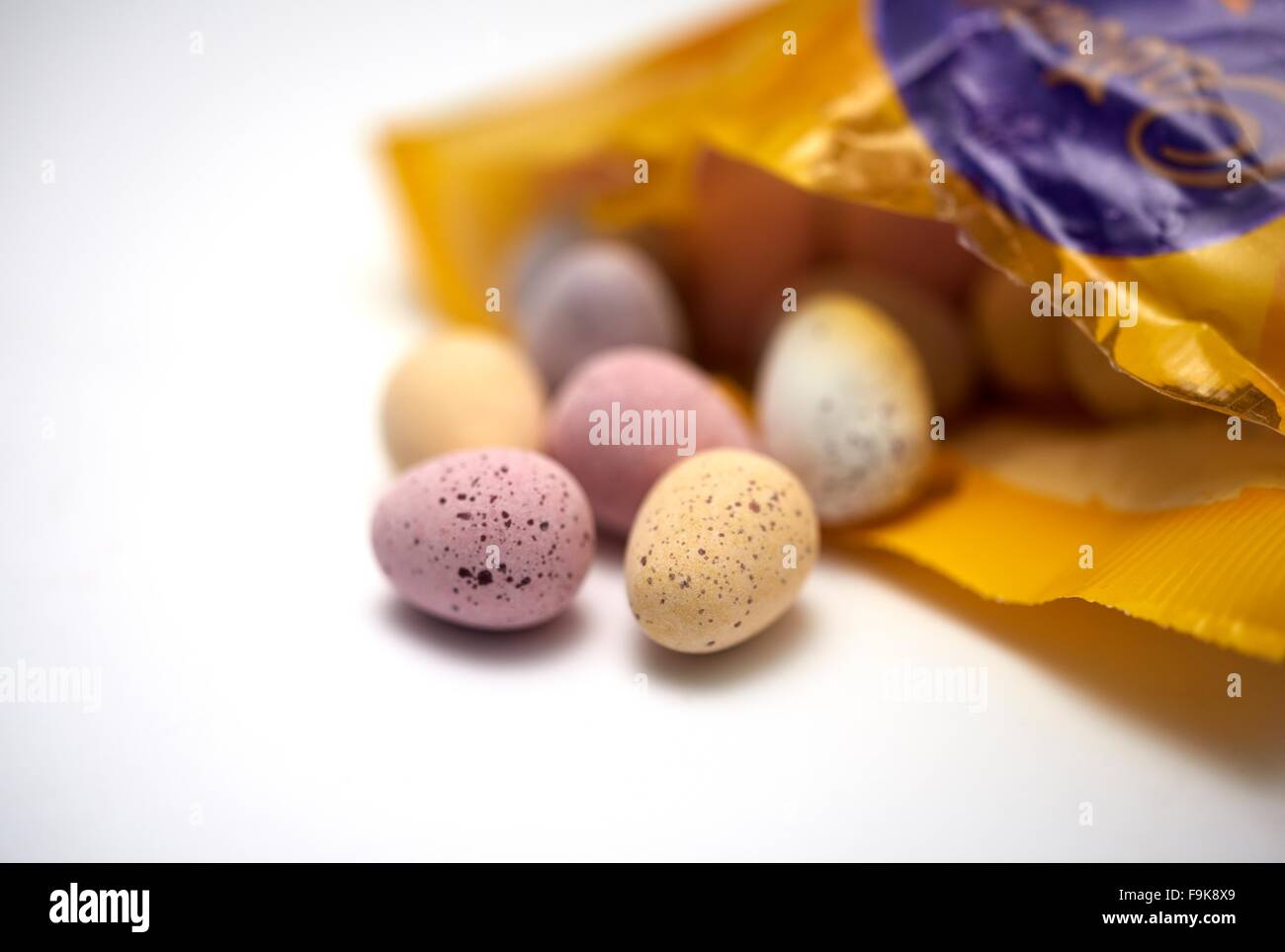 Cadburys mini eggs close up macro image Stock Photo