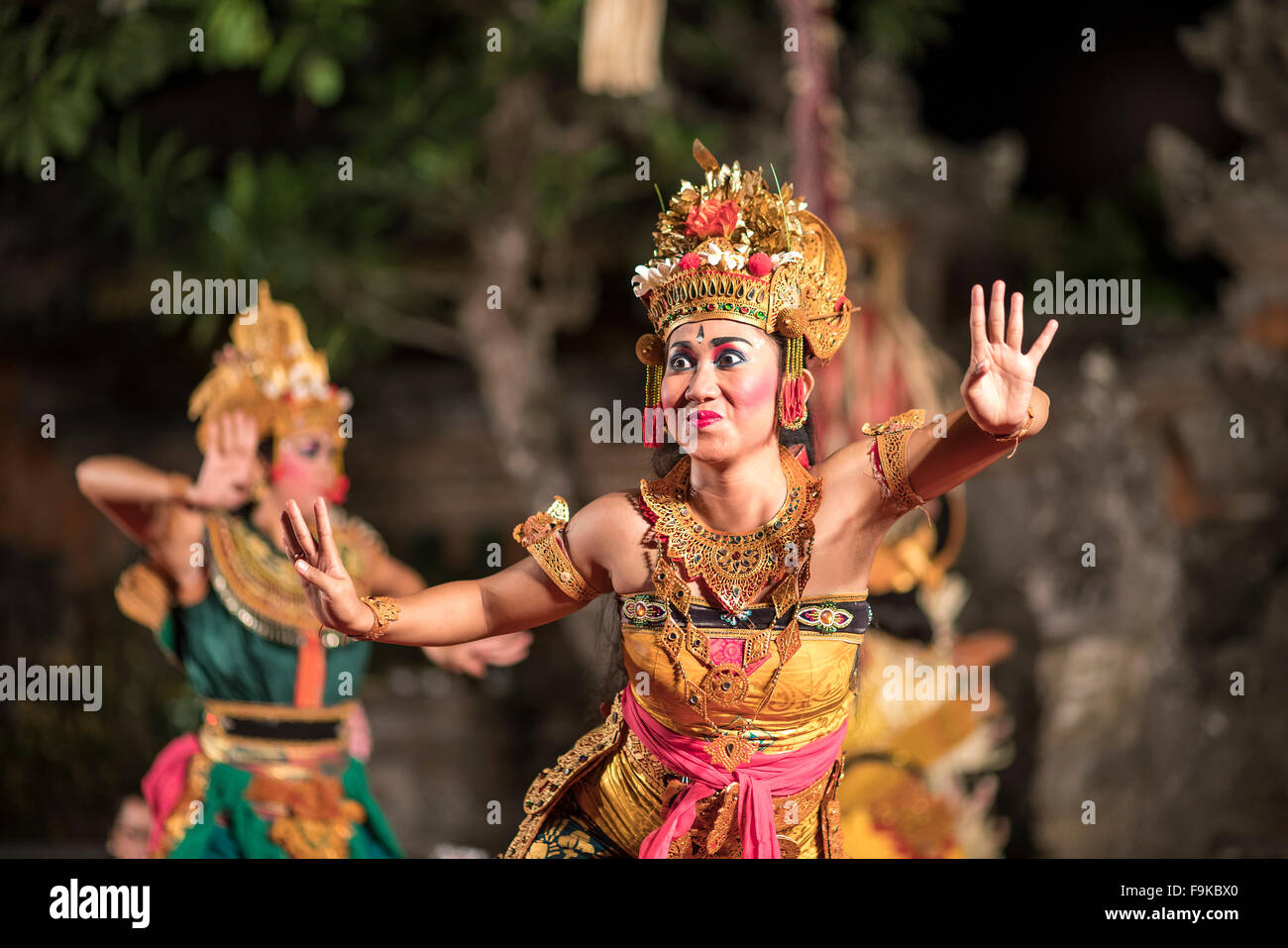 Bali dancer performing the classic Ramayana Ballet,Ubud Palace / Puri Saren Agung,  Ubud, Bali, Indonesia Stock Photo