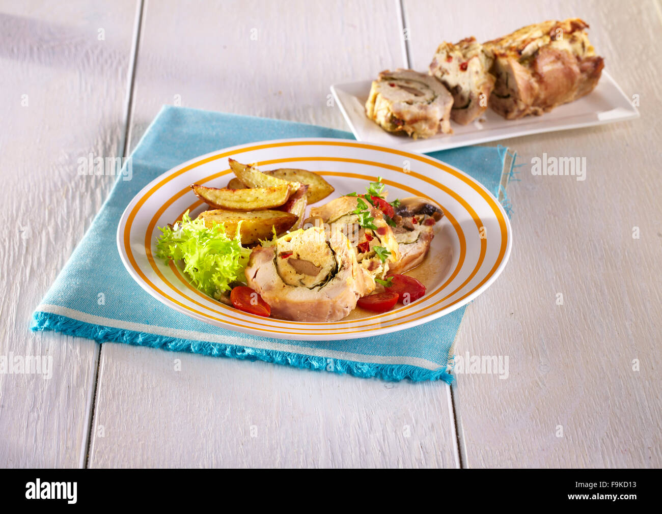 What Is Rabbit Roulade Rabbit roulade + steps Stock Photo - Alamy