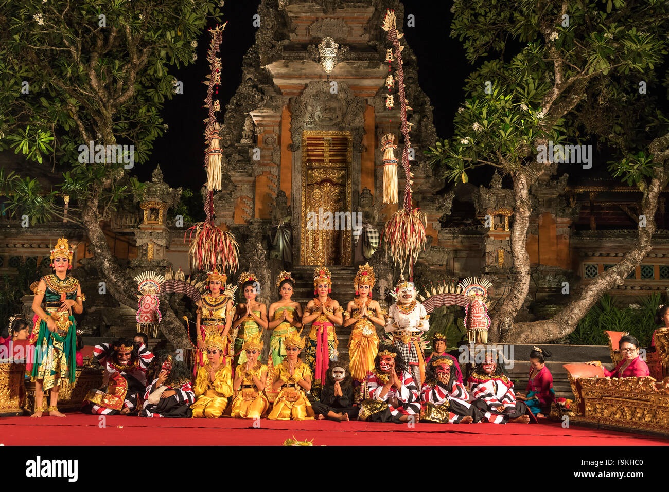Bali dancer performing the classic Ramayana Ballet,Ubud Palace / Puri Saren Agung,  Ubud, Bali, Indonesia Stock Photo