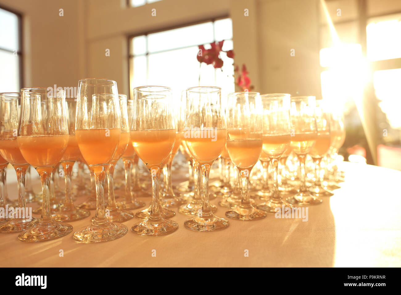 Many glasses of champagne Stock Photo Alamy