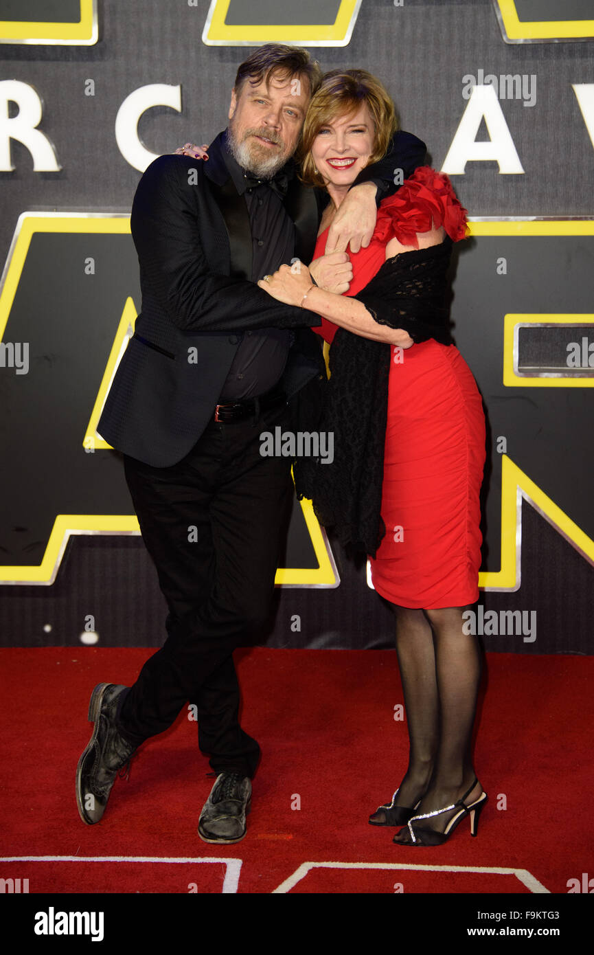 Mark Hamill and Marilou York at the 'Star Wars: The Force Awakens ' premiere in London Stock Photo
