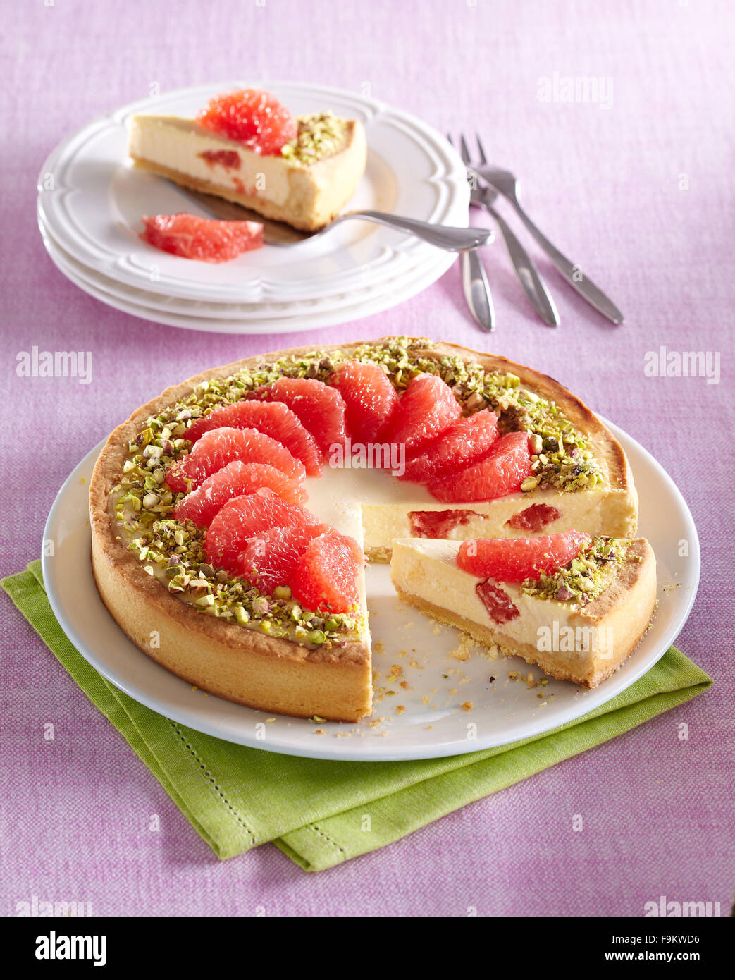 Grapefruit cheese cake Stock Photo Alamy