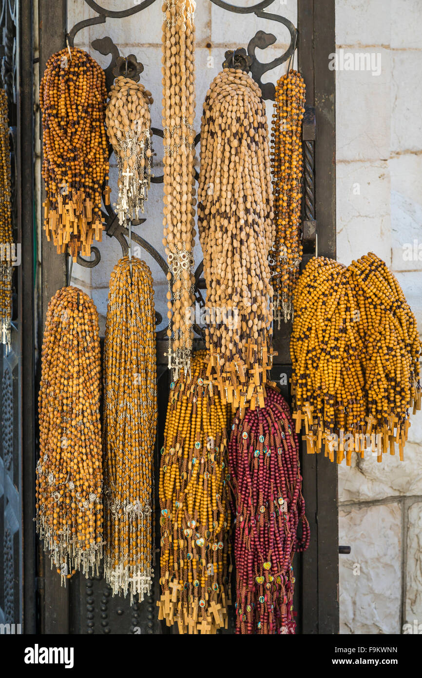 Rosary prayer beads at the Greek Orthodox Church of the Annunciation in Nazareth, Israel, Middle