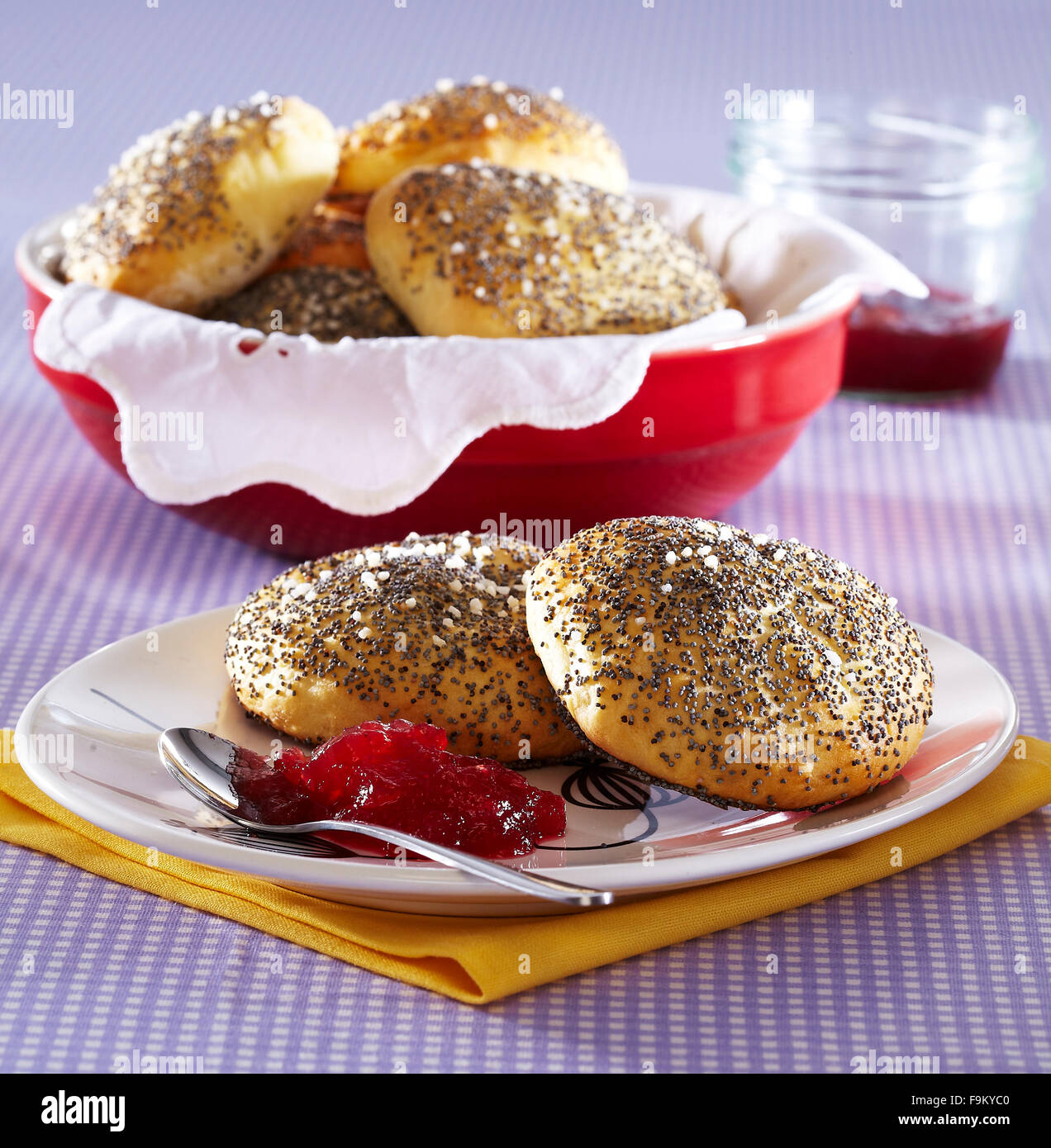 Poppy seed buns Stock Photo Alamy