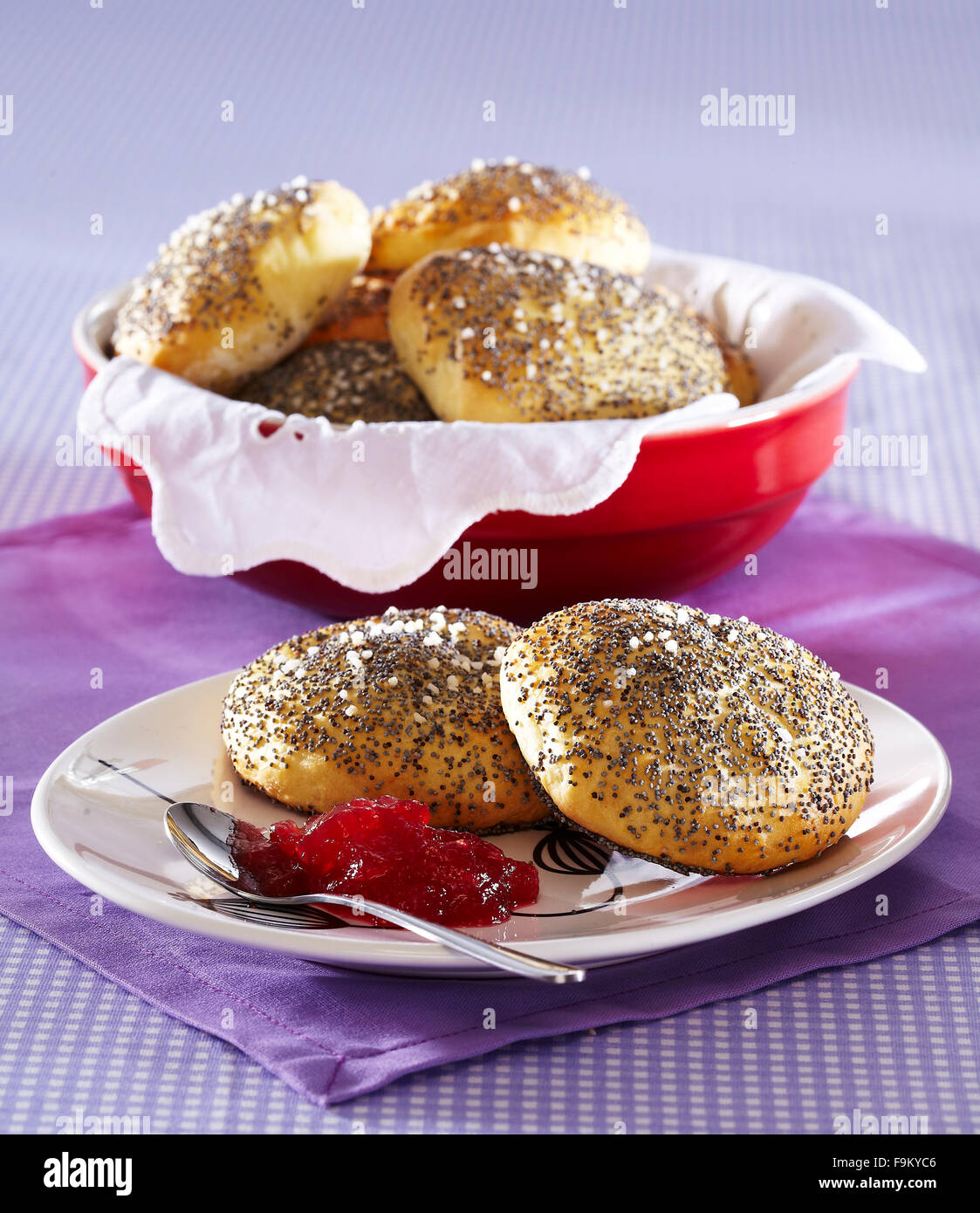 Poppy seed buns Stock Photo Alamy